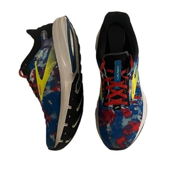 Brooks Launch 9 Women’s Multicolor Sneakers with Red and Blue, Width B, Size 9 - Picture 2 of 7